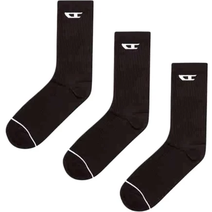 Унисекс-носки Diesel, 3 пары, черные