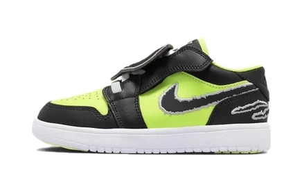 Детские кроссовки Jordan 1 Low Alt SE, Black Cat Volt