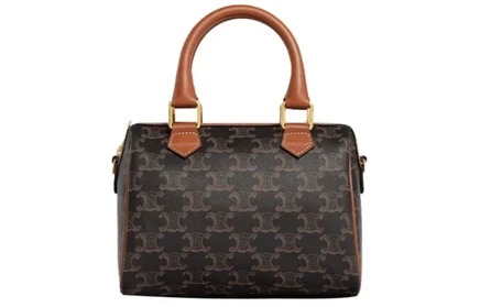 Женская сумка Celine Triomphe из кожи, коричневая