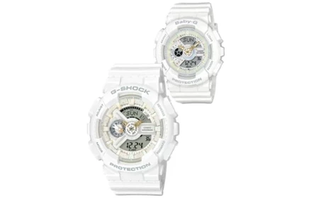 Унисекс часы Casio LOV, белый циферблат, белый ремешок