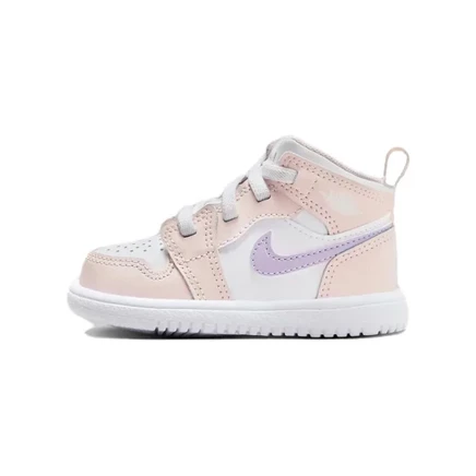 Кеды для малышей Jordan Air Jordan 1 Mid, бело-розовые