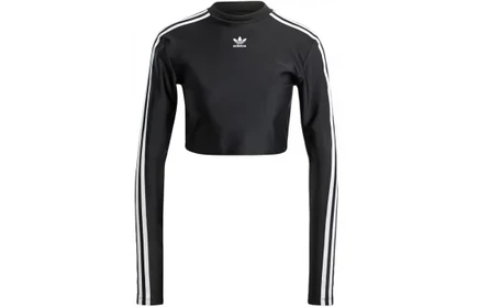 Мужская укороченная футболка Adidas 3 Stripes, черная