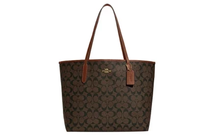 Женская сумка Coach City Canvas с кожей