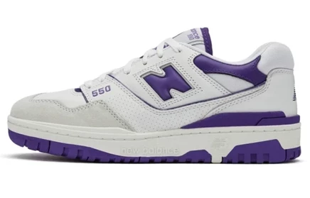 Мужские кроссовки New Balance 550, бело-фиолетовые
