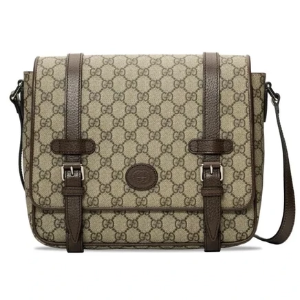 Унисекс сумка через плечо Gucci из канваса и кожи