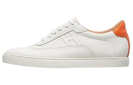 Мужские кеды Hermes Quicker Low, бело-оранжевые