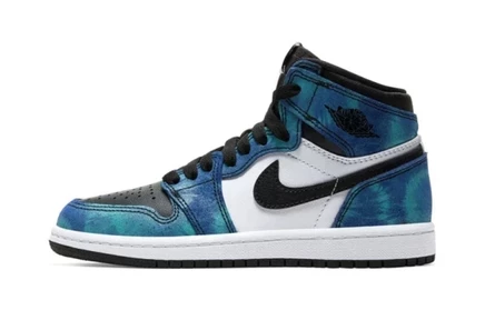 Детские высокие кеды Jordan 1 Retro High OG PS, тай-дай