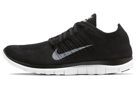 Мужские кроссовки Nike Free 4.0 Flyknit, черно-бело-серые