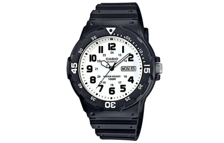 Мужские часы Casio MRW-200H-7B, белые, черный ремешок