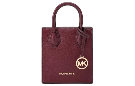 Женская кожаная мини-сумка Michael Kors Mercer, фуксия