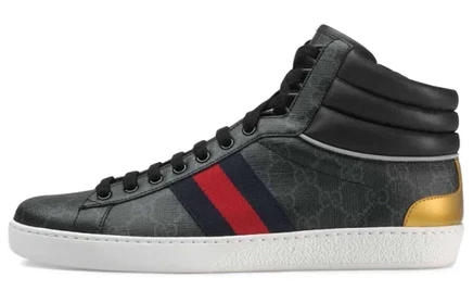 Мужские высокие кеды Gucci Ace GG, черные