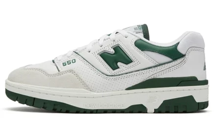 Мужские кроссовки New Balance 550, бело-зеленые
