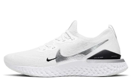 Женские кроссовки Nike React Flyknit 2, бело-серебристые