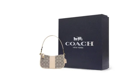 Женская сумка Coach Swinger из кожи, экрю