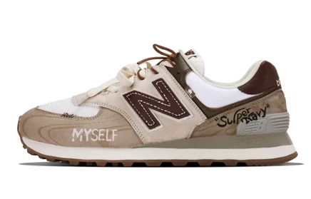 Женские кроссовки New Balance 574, латте-коричневые