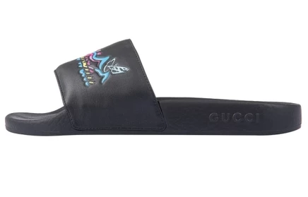 Мужские шлепанцы Gucci Pursuit Slide Hawaii, черные