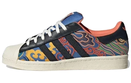 Мужские кеды adidas Superstar, черно-сине-красные