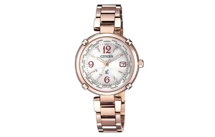 Женские часы Citizen XC, ремешок цвета розового золота