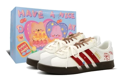 Кеды унисекс Adidas VL Court Classic, бежево-красные