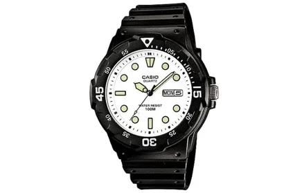 Мужские часы Casio MRW-200H-7E, белые, черный ремешок