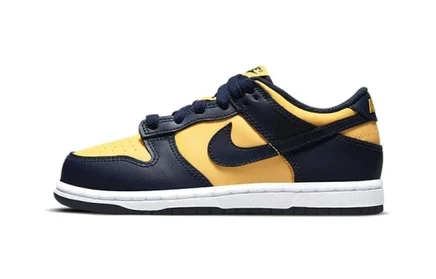Детские кроссовки Nike Dunk Low «Michigan», сине-желтые