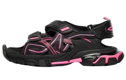 Женские сандалии Balenciaga Track, черно-розовые