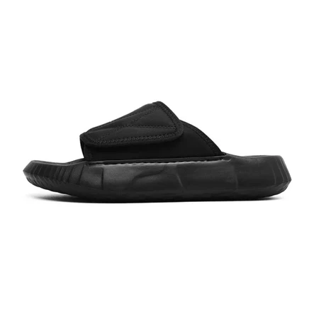 Angelmi Stitching Abrasion Resistant Quick Dry Slip Resistant Slide Slippers Men's Leather Black default