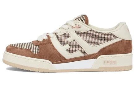 Женские кеды Fendi Match Low Top, кремово-коричневые