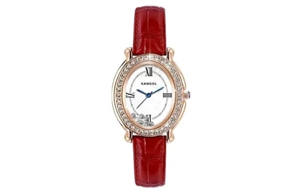 Часы кварцевые женские Kangol red strap mobile inner compartment rhinestone