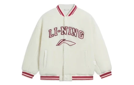Унисекс бархатная куртка Li-Ning, бежевая