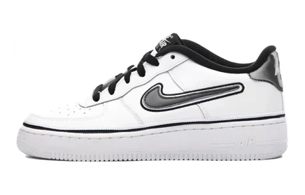 Кроссовки для девочек Nike Air Force 1, бело-чёрные