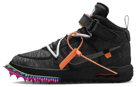 Мужские кроссовки Nike Off-White Air Force 1 Mid, черные