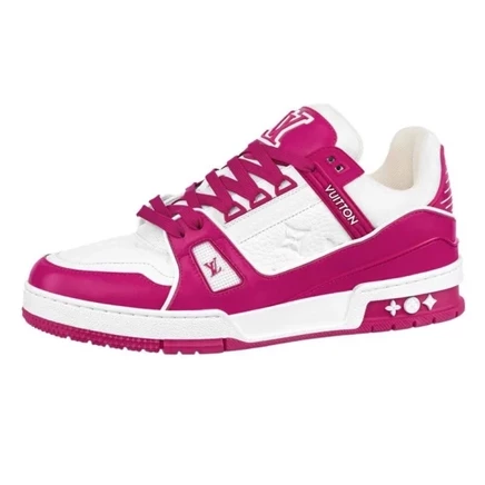 Мужские кроссовки Louis Vuitton LV Trainers, бело-розовые