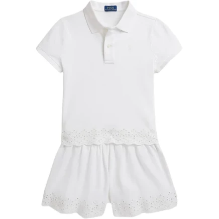 Спортивный костюм для девочек Polo Ralph Lauren SS26, белый