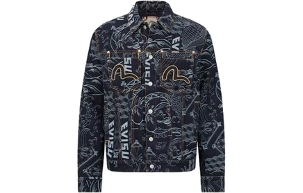 Мужская джинсовая куртка Evisu, голубая