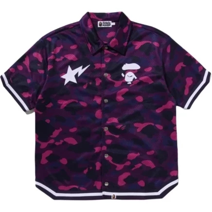 Мужская рубашка A Bathing Ape SS26, фиолетовая