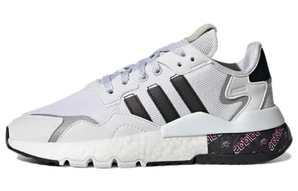 Женские кроссовки Adidas Nite Jogger, бело-черно-серые