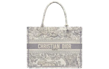 Женская сумка Dior Book Tote, экрю и серая