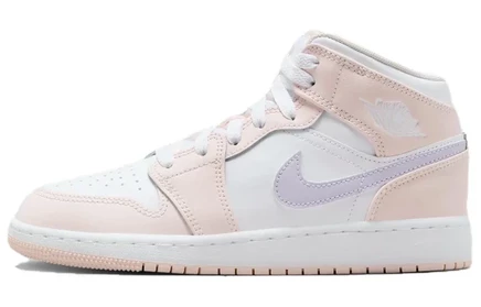 Кеды для девочек Jordan 1 Mid, розово-фиолетовые