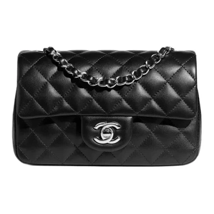 Женская мини-сумка Chanel Classic Flap из овчины, черная