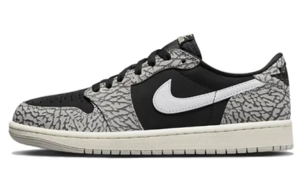 Детские кеды Jordan 1 Retro Low OG, черно-серые