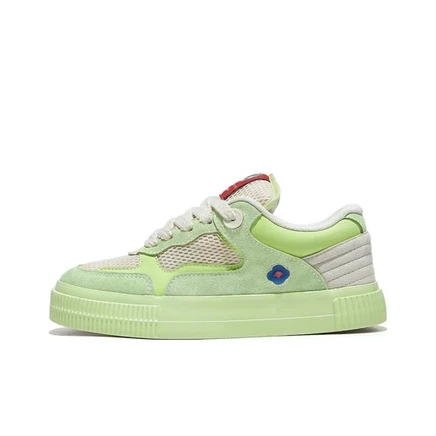 Женские кеды Feiyue для скейтбординга, зелено-бежевые