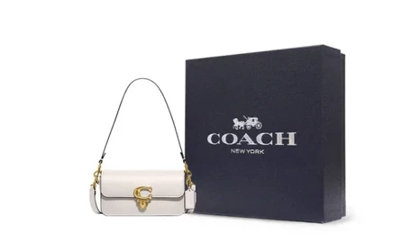 Женская сумка Coach Studio через плечо, кожа, белая