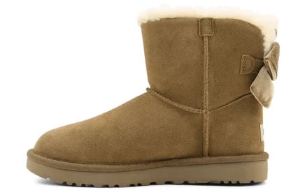 Женские ботинки UGG Mini Bailey Bow 2.0, каштановые