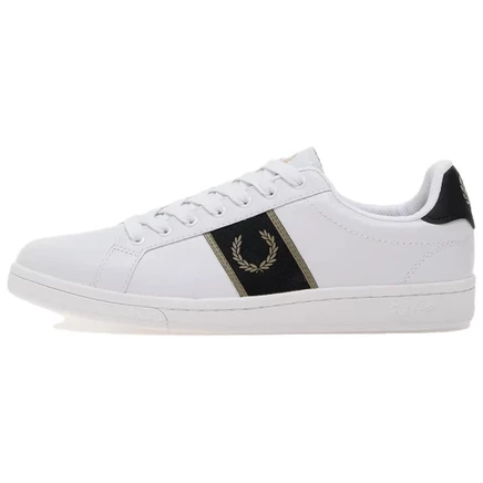 Мужские кроссовки Fred Perry B721, кожаные, черно-белые