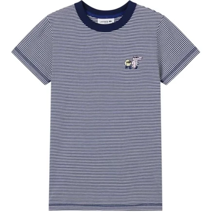Женская футболка Lacoste TF7228, синяя в белую полоску
