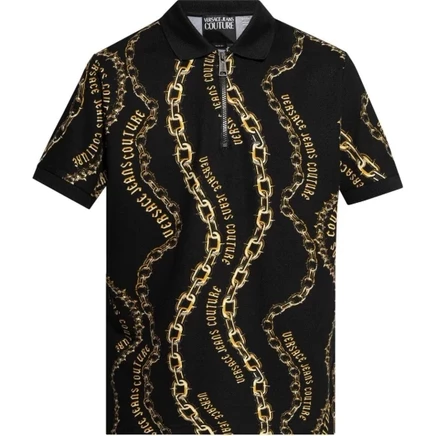 Мужское поло Versace Jeans Couture Chain Couture, черное