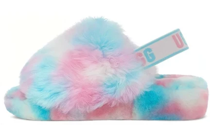 Женские сандалии UGG Fluff Yeah, сине-розовые