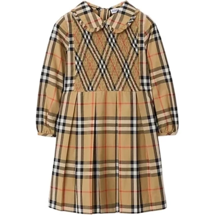 Платье для девочек Burberry Kids, бежевое