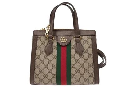 Унисекс сумка Gucci Ophidia через плечо, черно-коричневая
